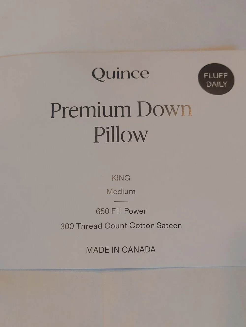Quince Duck Down Premium Pillow! King(Medium)(P53)